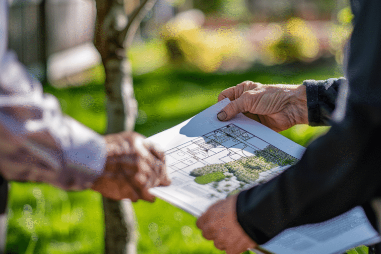 Plan de jardin partagé entre deux personnes.